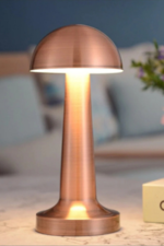 MAS NOAS ATİNA Bronz Renk Şarj Edilebilir LED Dokunmatik Masa Lambası Şarjlı